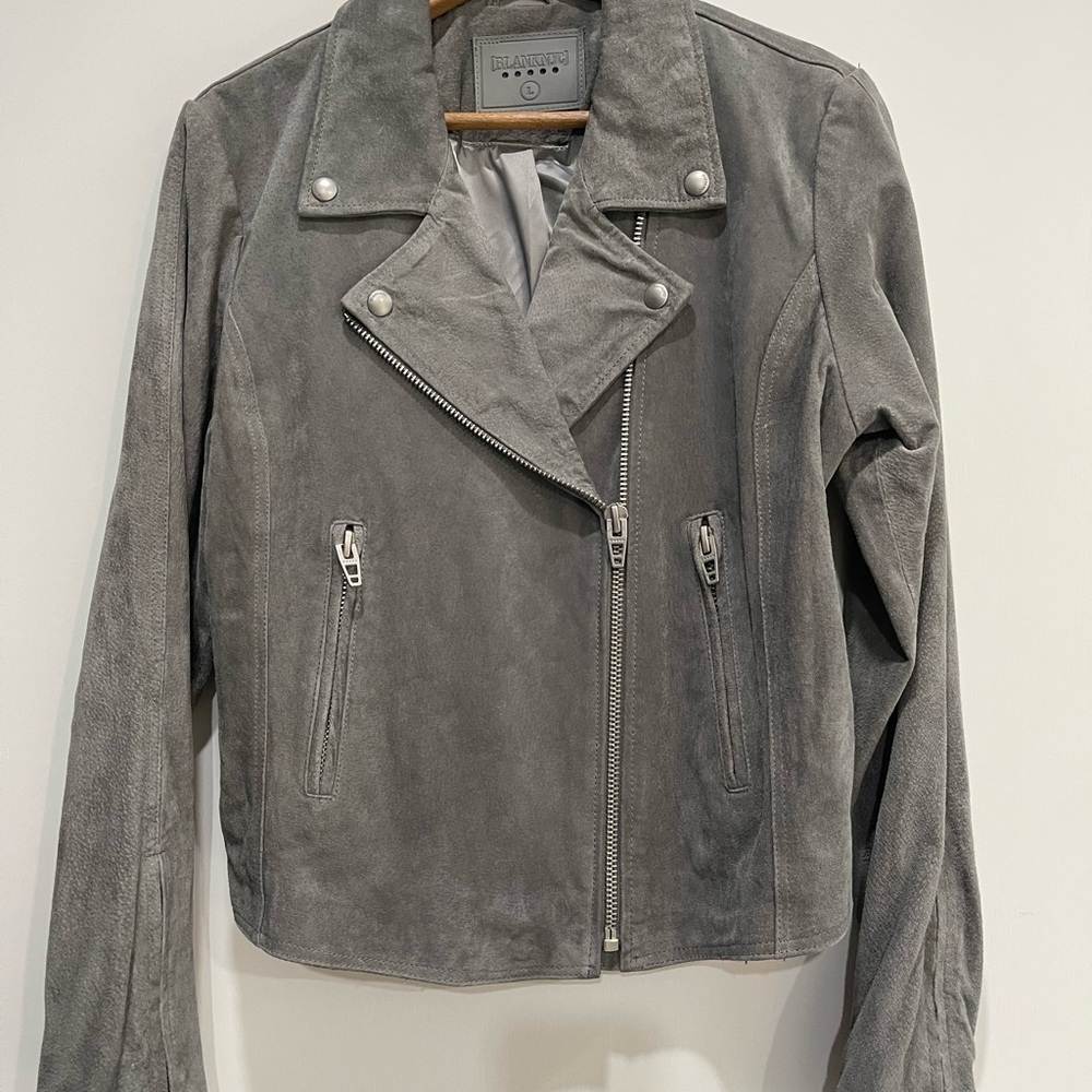 BLANKNYC Suede Light Gray Jacket Moto jacket Size L